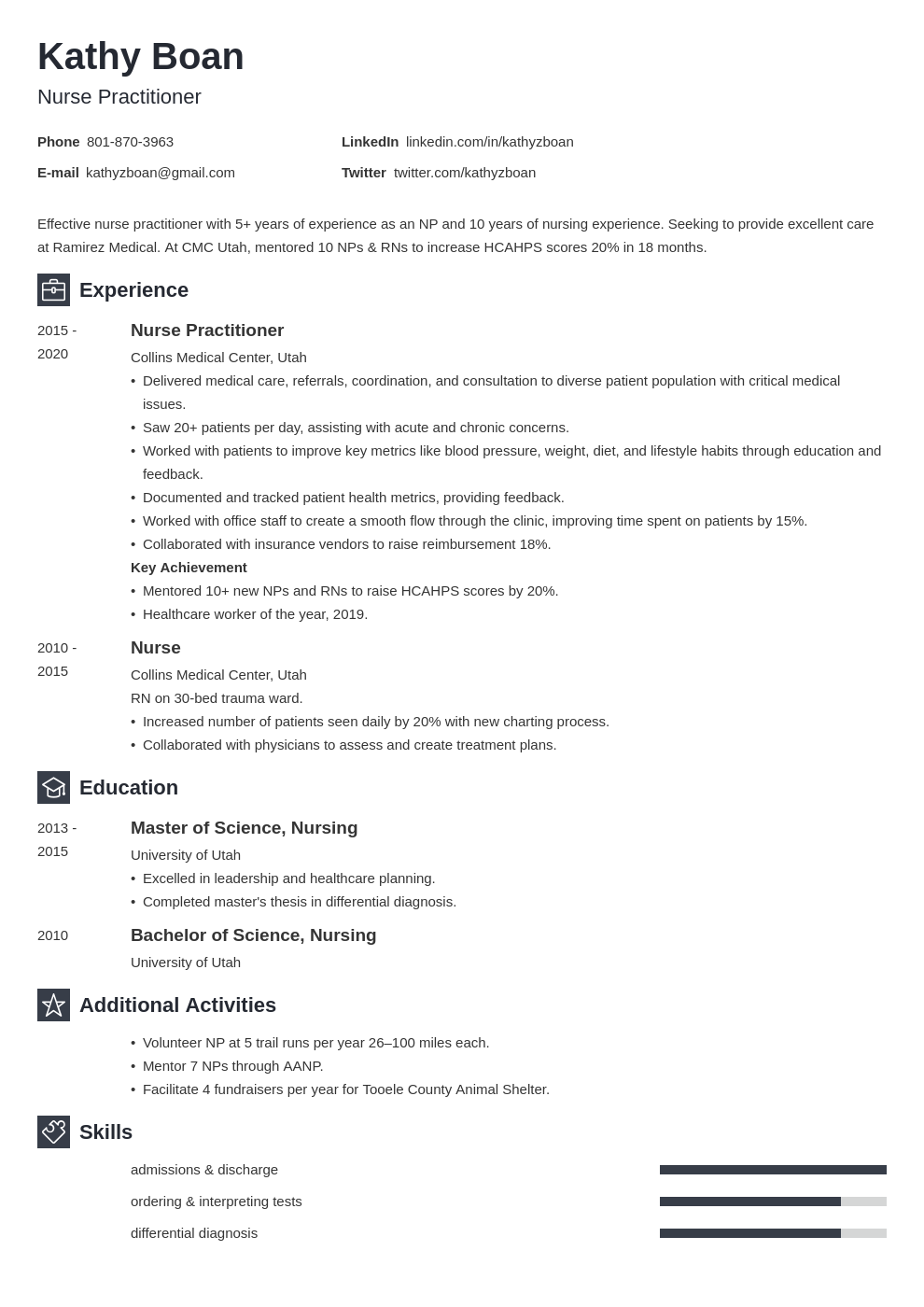 nurse practitioner template newcast