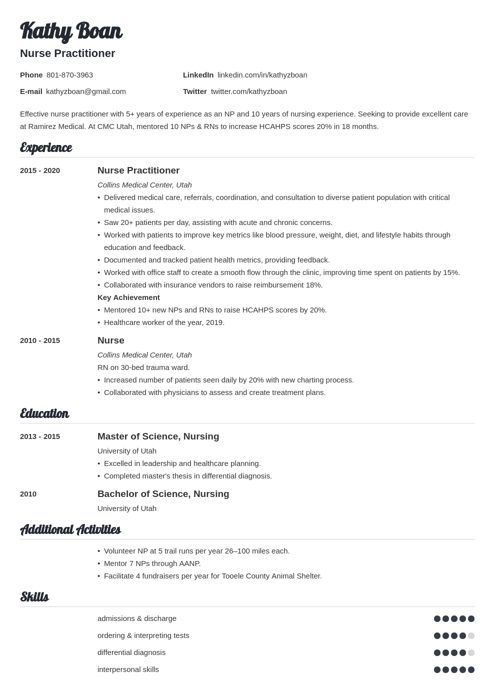 Nurse Practitioner Resume Examples Tips Entry Level   Nurse Practitioner Template Valera 