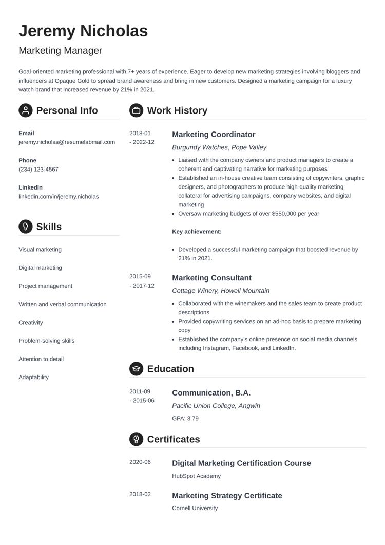 one page resume template Crisp
