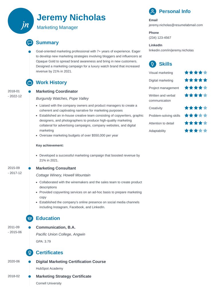 one page resume template Primo