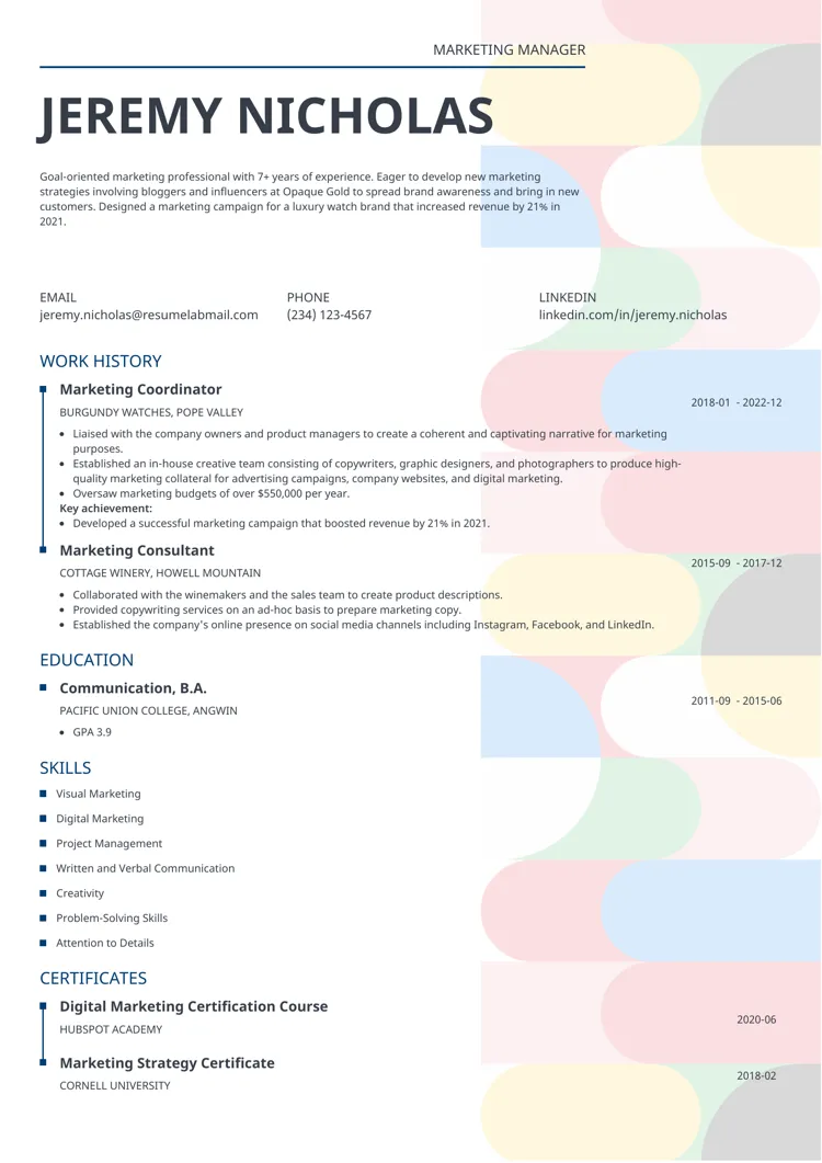 one page resume template Spectra