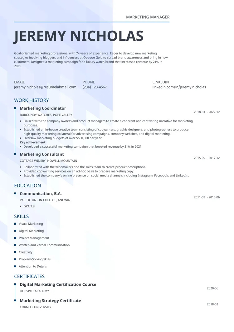 one page resume template Synergy