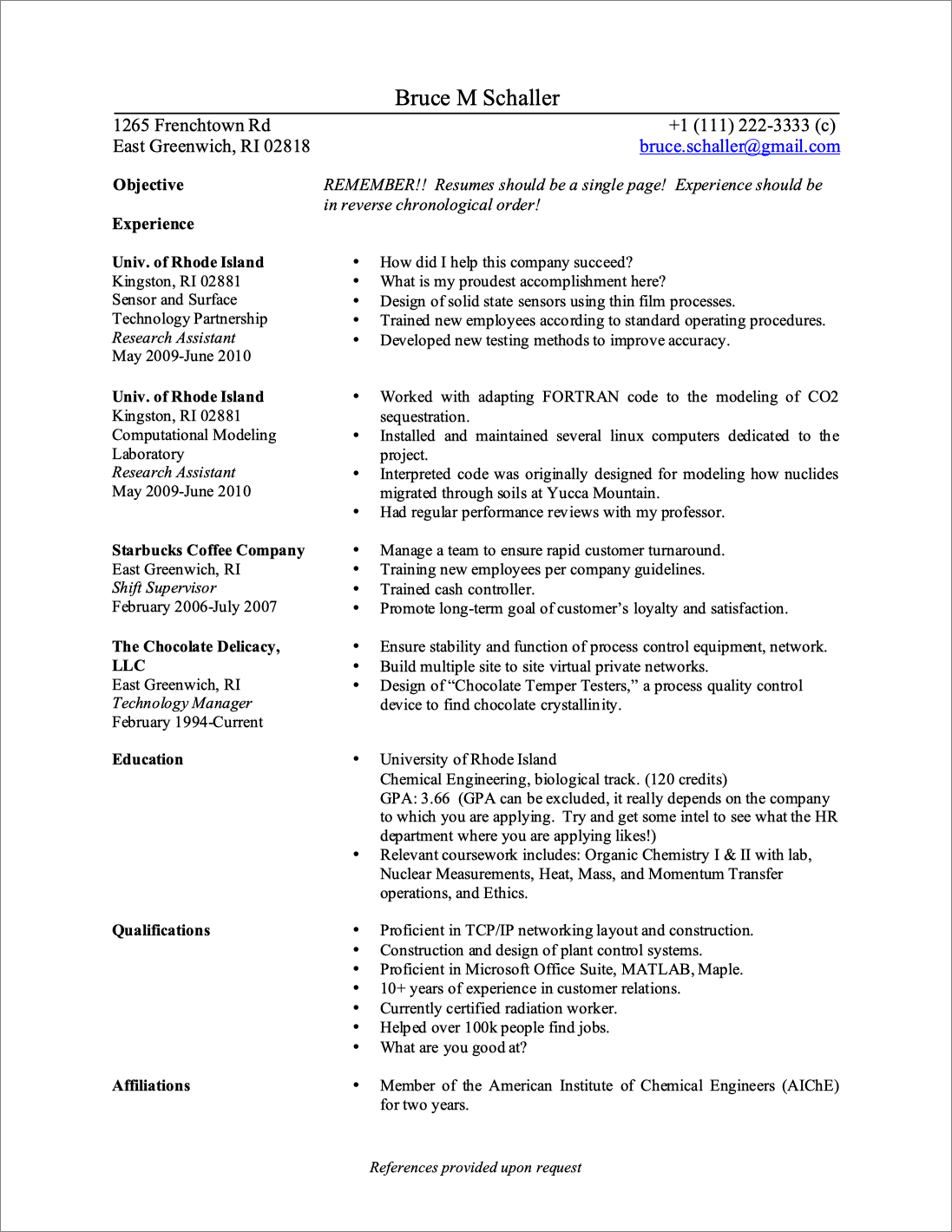 Open Office Resume Template