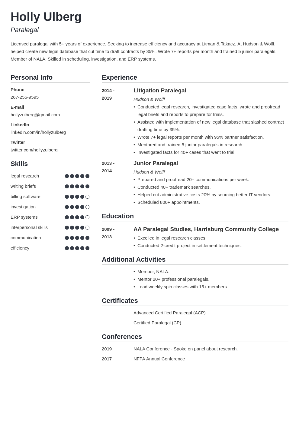 Paralegal Resume Example With Skills Tips For 2024 