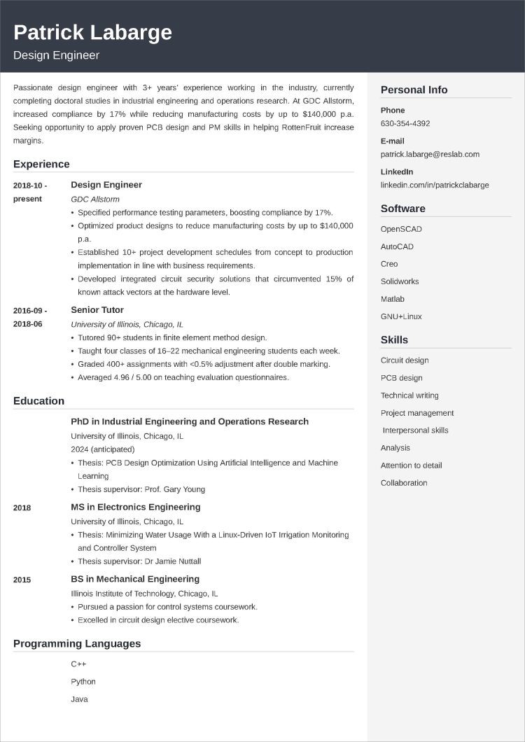 PhD Resume Examples And 25 Expert Writing Tips