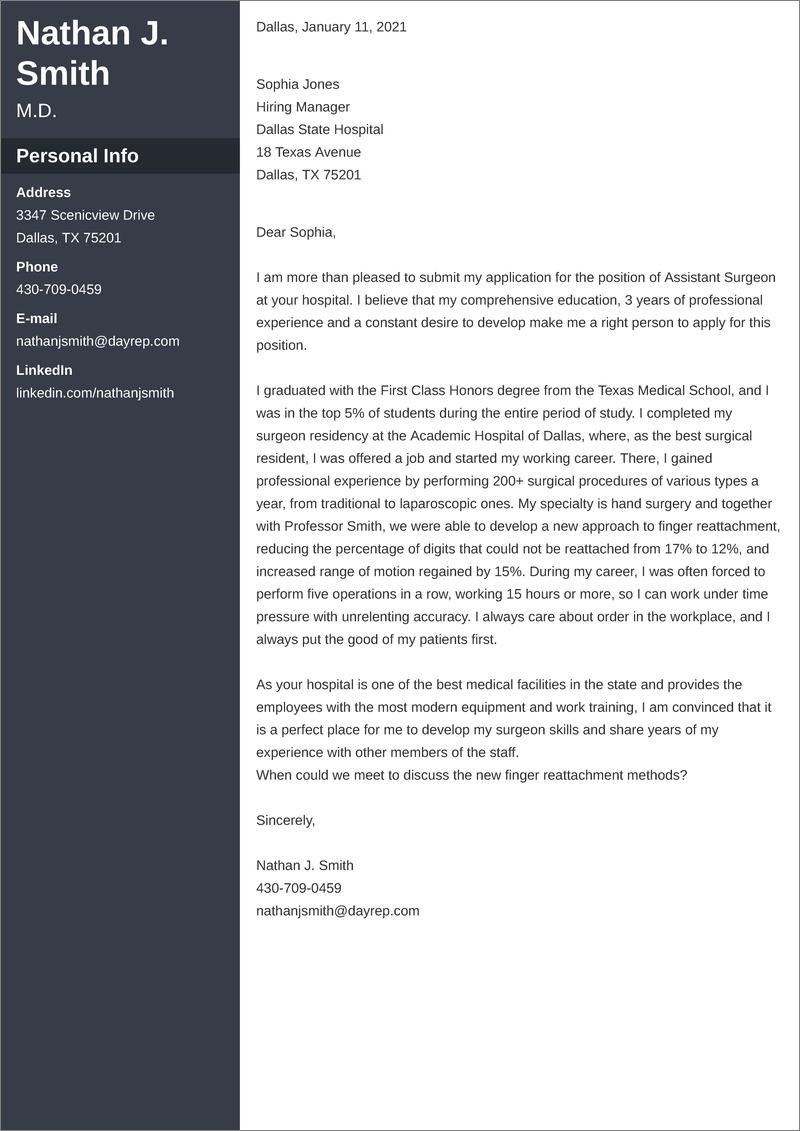 Physician Cover Letter Examples Templates To Fill