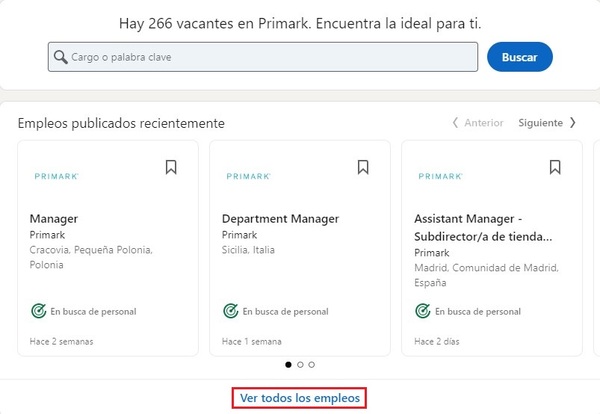Ver todos los empleos de Primark en LinkedIn - Primark currículum