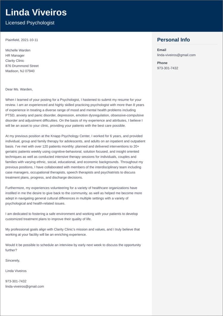 Psychology Cover Letter Example Kickresume Vrogue co