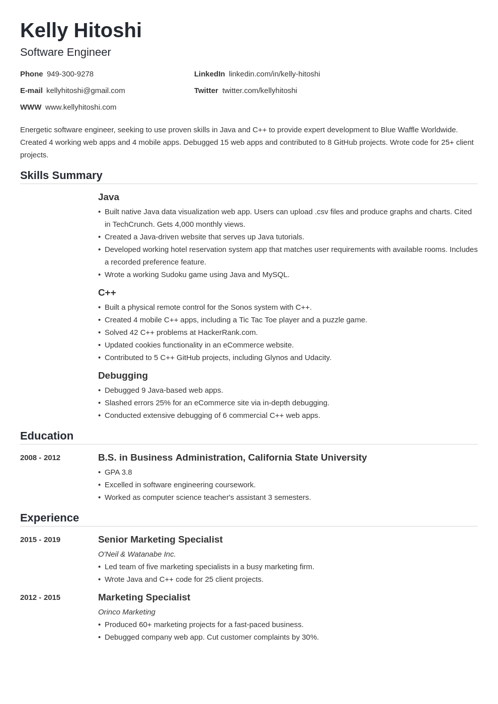 Career Change CV Example Tips Samples 