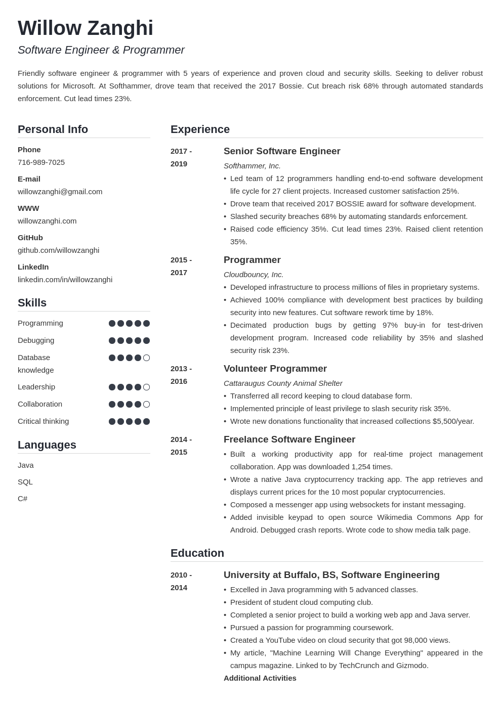 resume chronological template simple uk