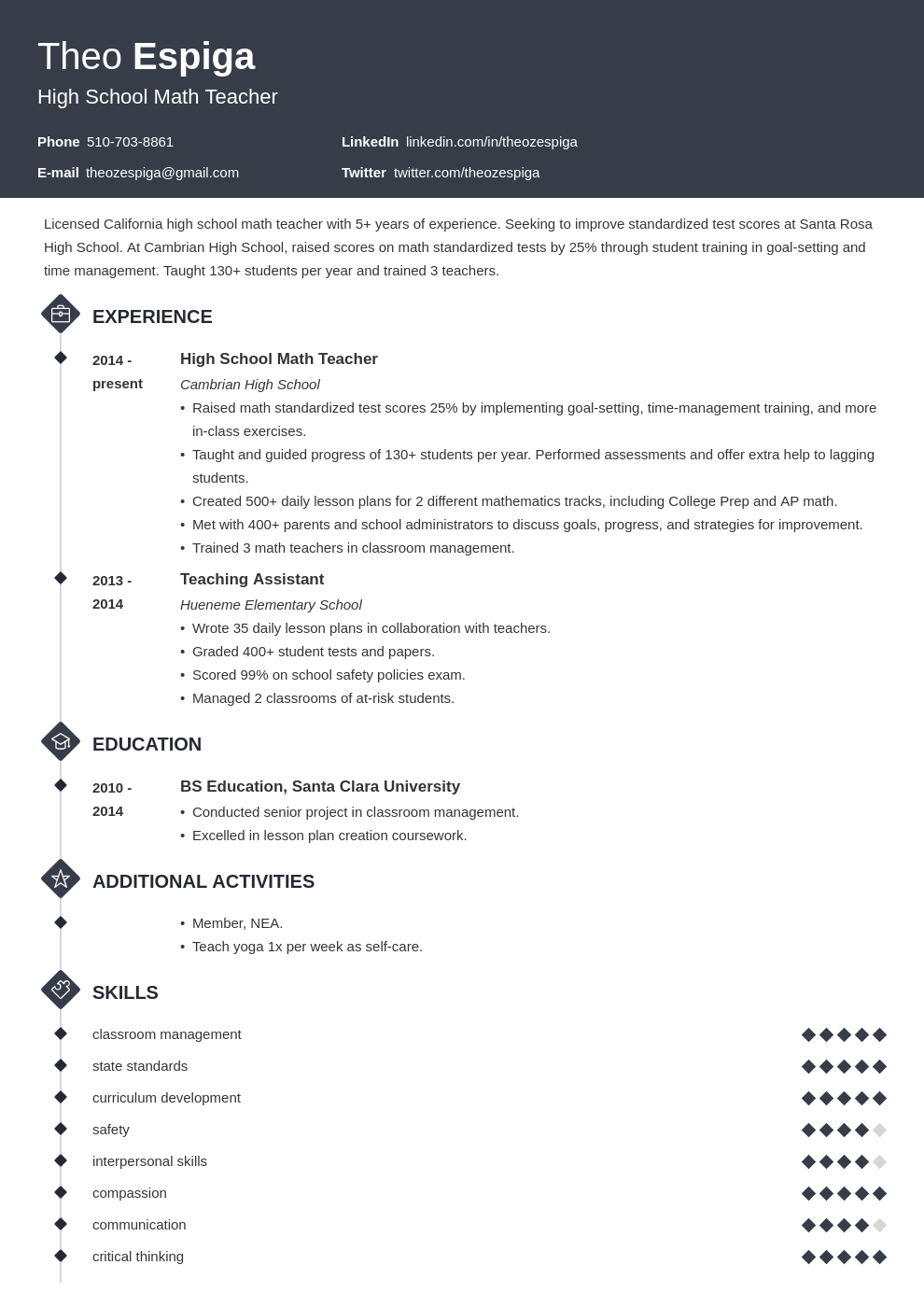 resume education template diamond