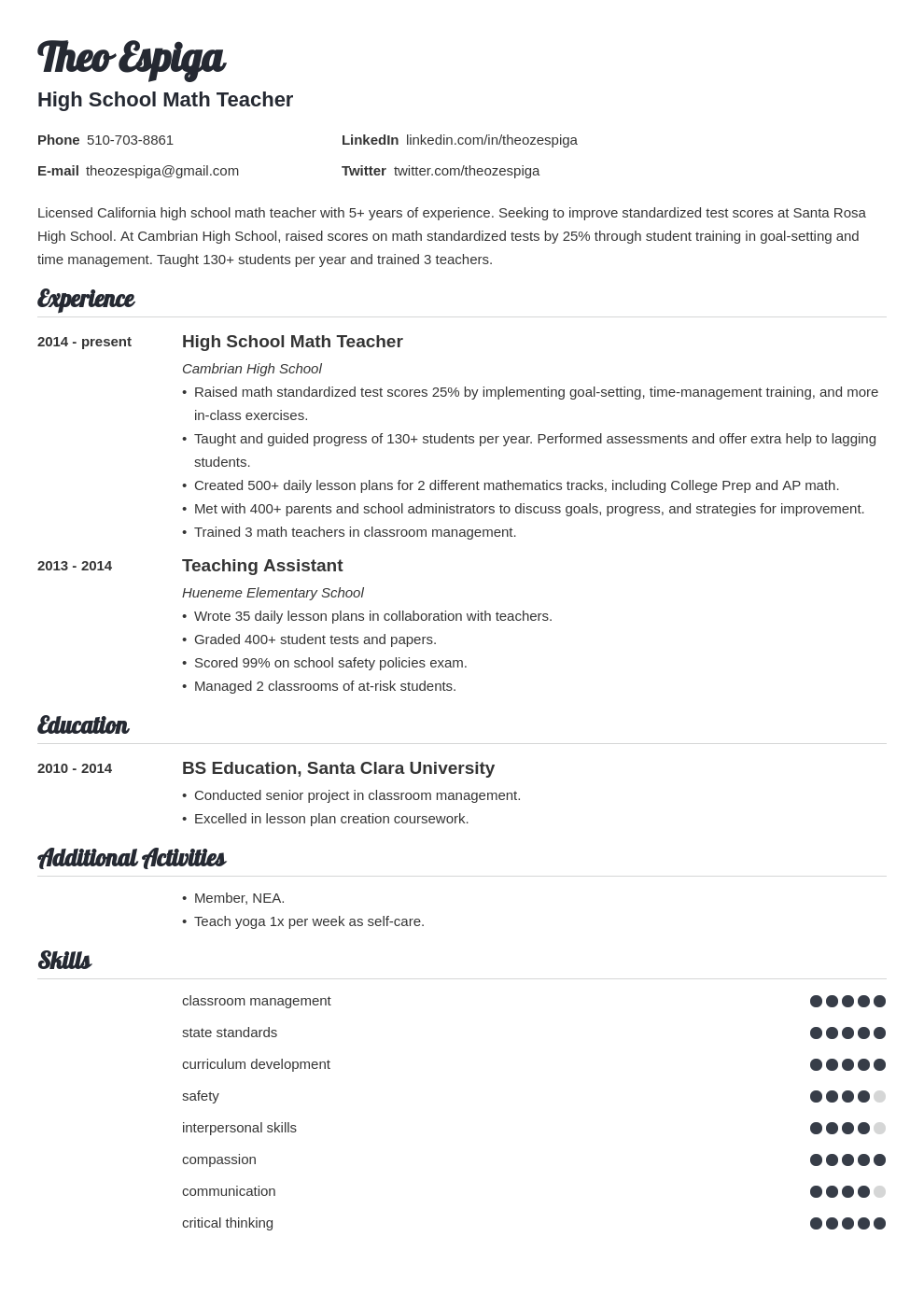 how to write resume education section