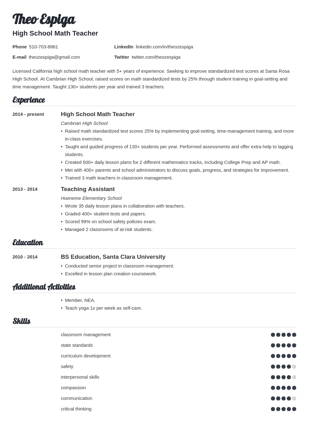 resume education template valera