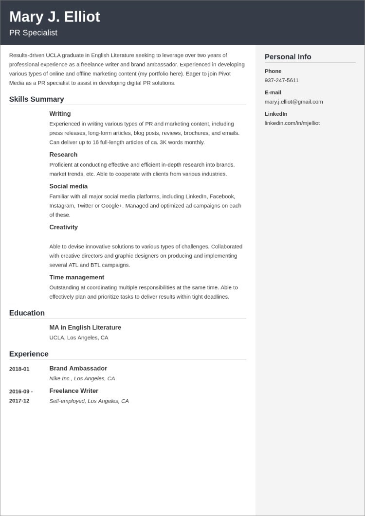 functional resume definition quizlet