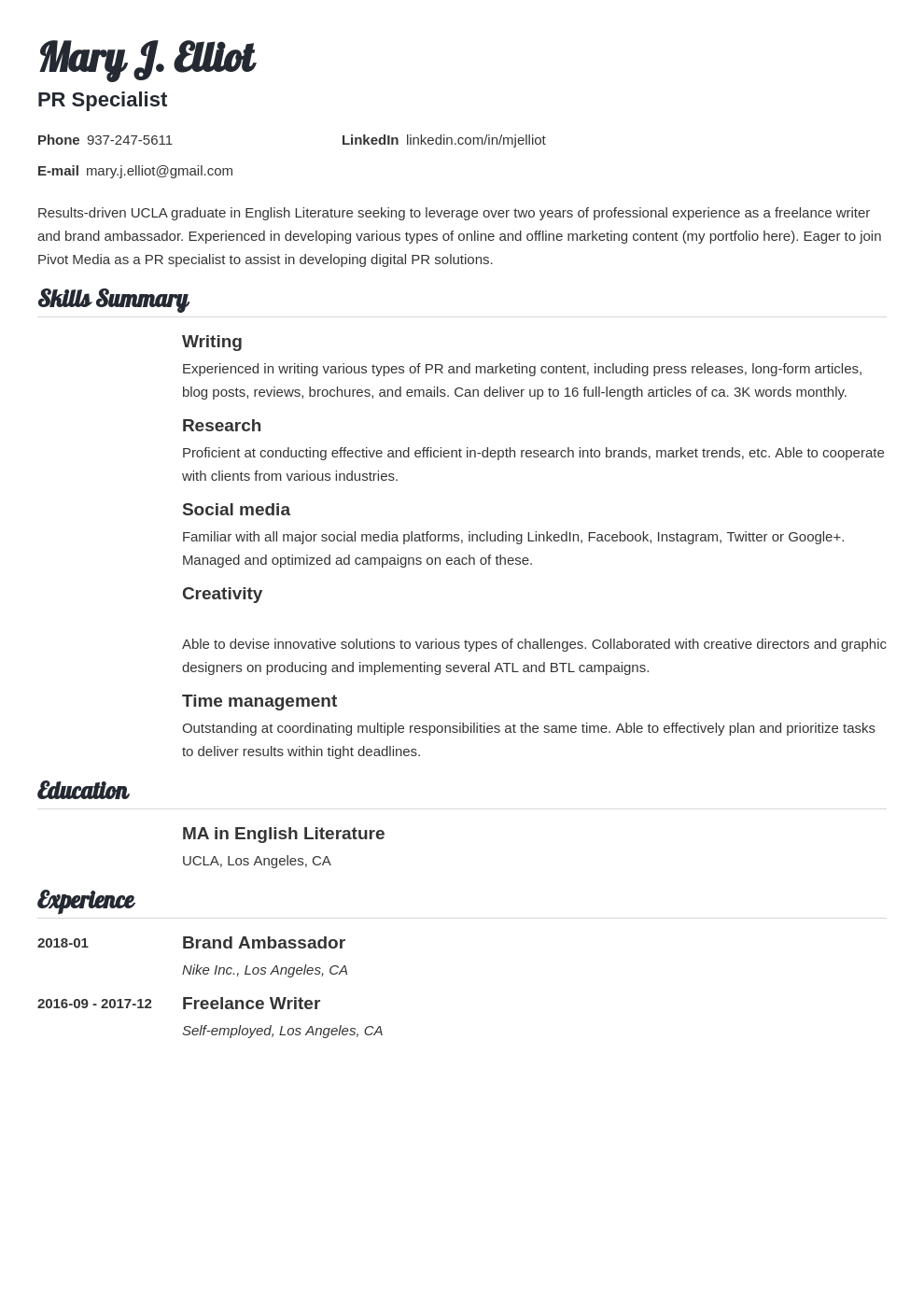 resume functional template valera uk
