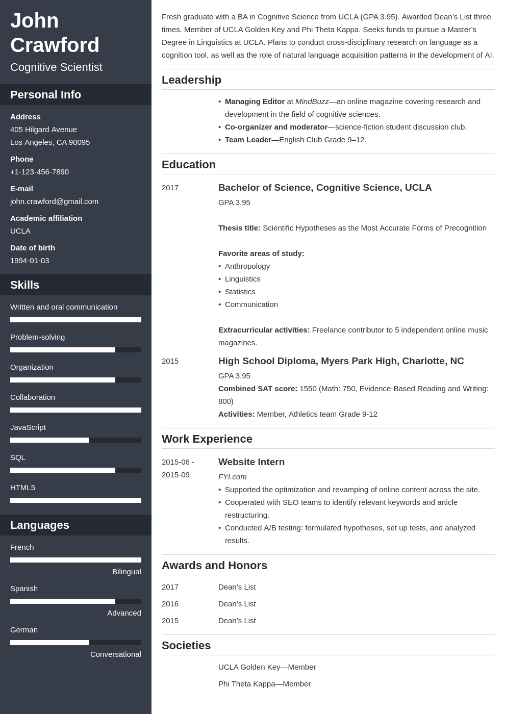 Resume for Scholarship Application in 2021 (Template & Examples)