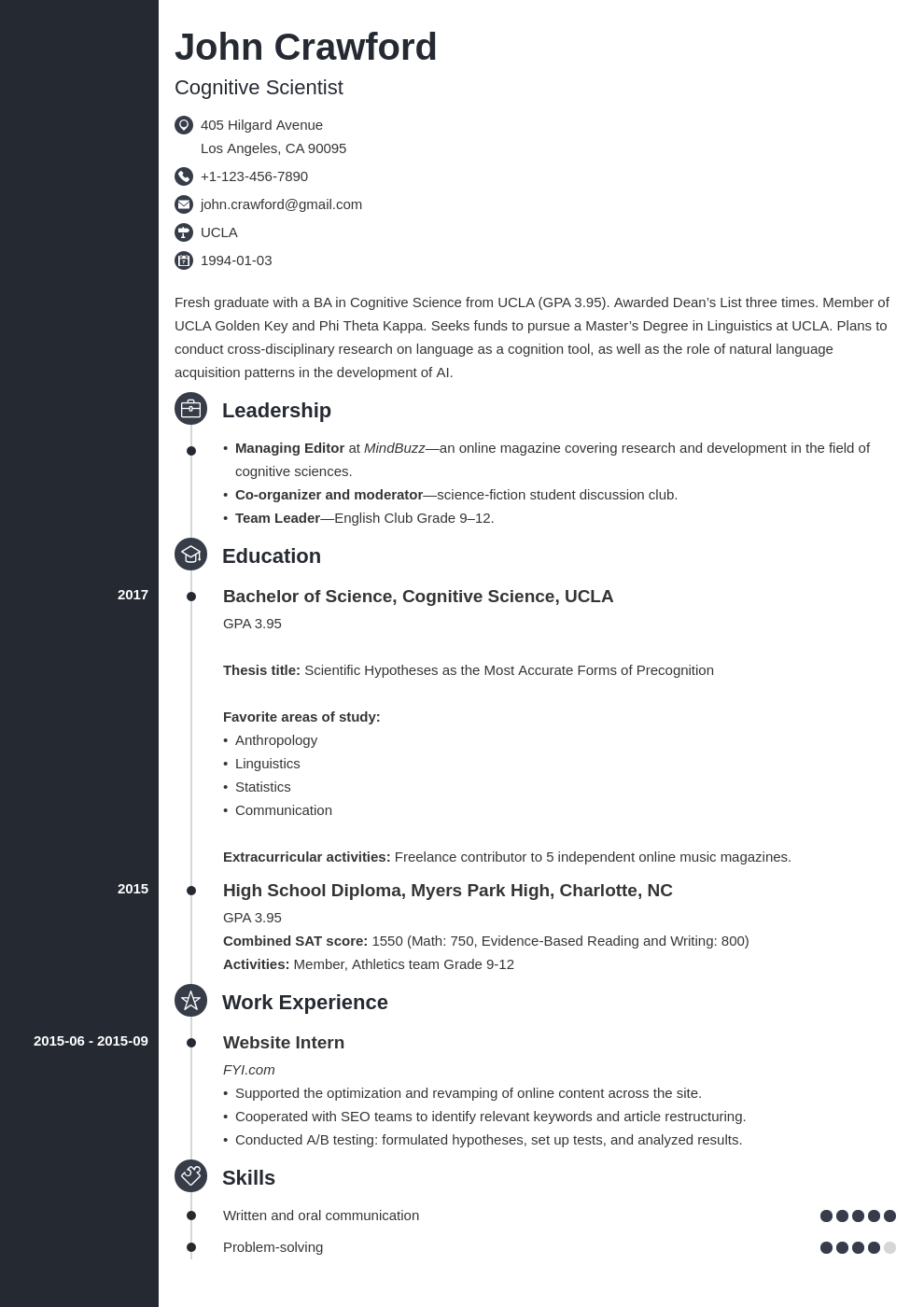 Resume for Scholarship Application in 2021 (Template & Examples)