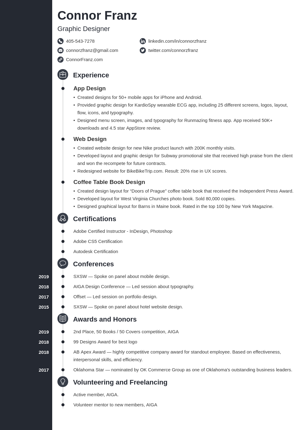 resume two page template concept