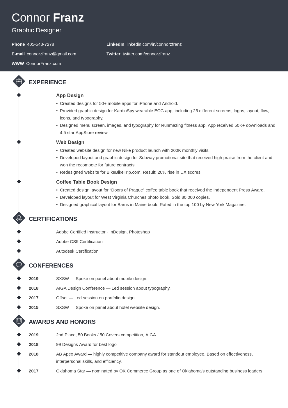 resume two page template diamond