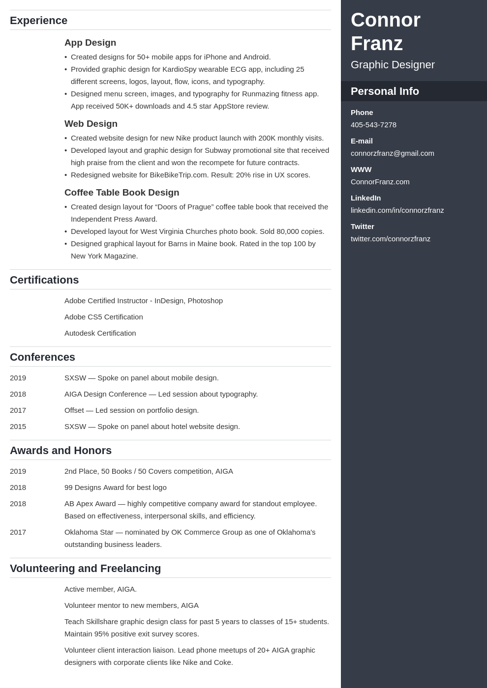 resume two page template enfold