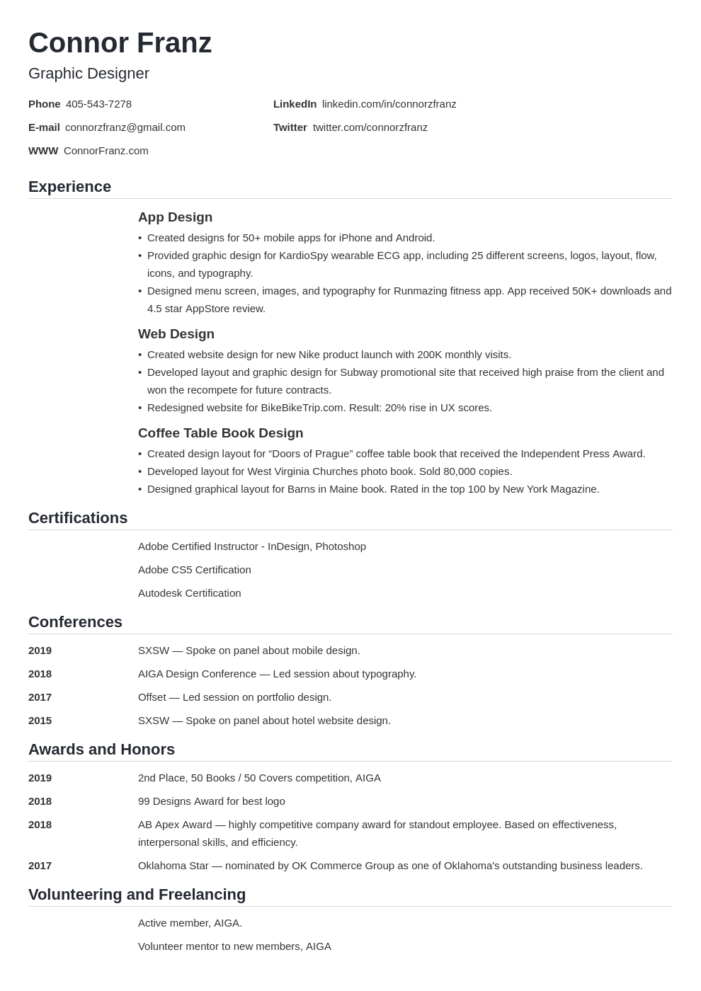 resume two page template nanica
