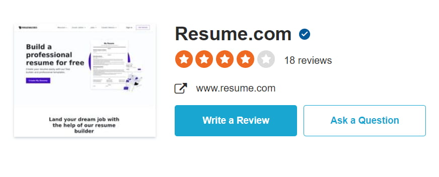 resume.com reviews by trustpilot