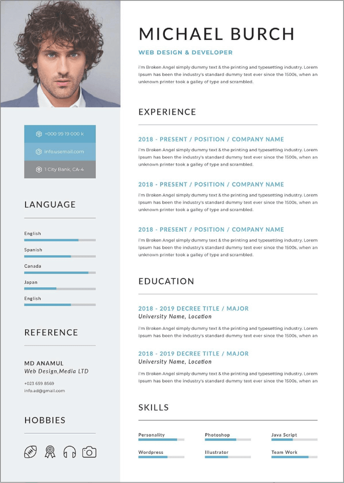 download template cv menarik word gratis