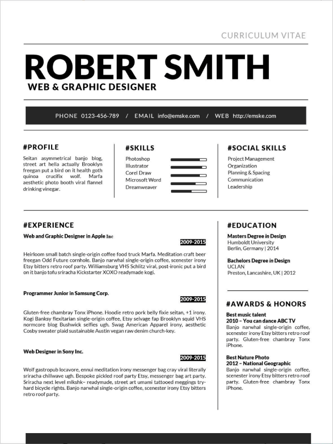 Cover Best Simple Resume Template Etsy  Basic /& Clean Resume References  CV for Word and Pages  Perfect Resume for Any Job Position