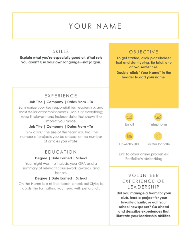 Resume Template With Linkedin Link