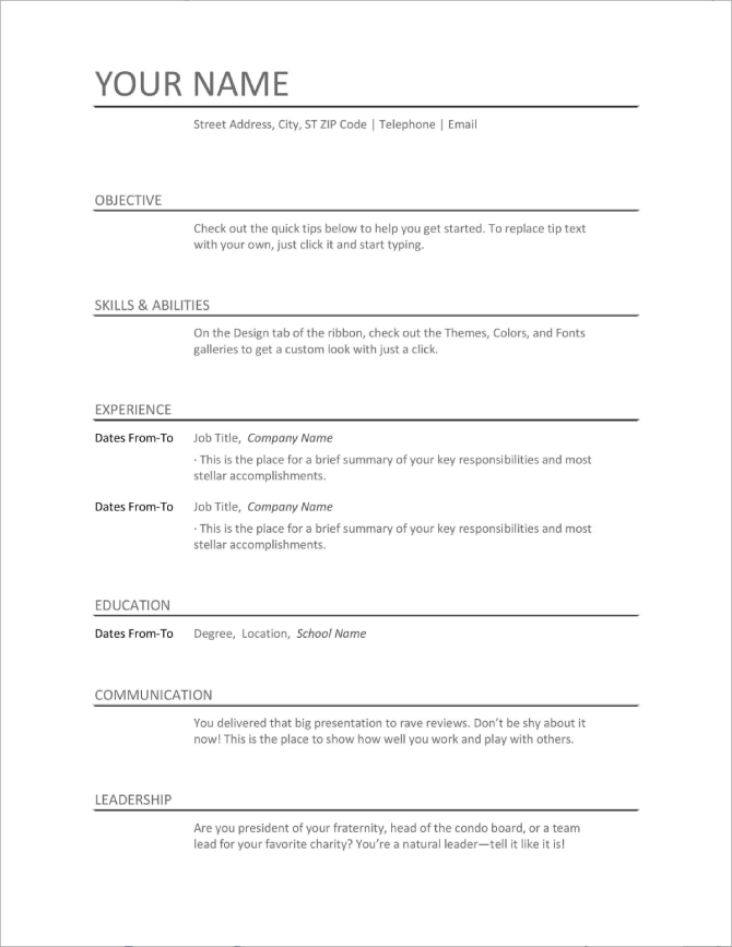50 Free Microsoft Word Resume Templates To Download