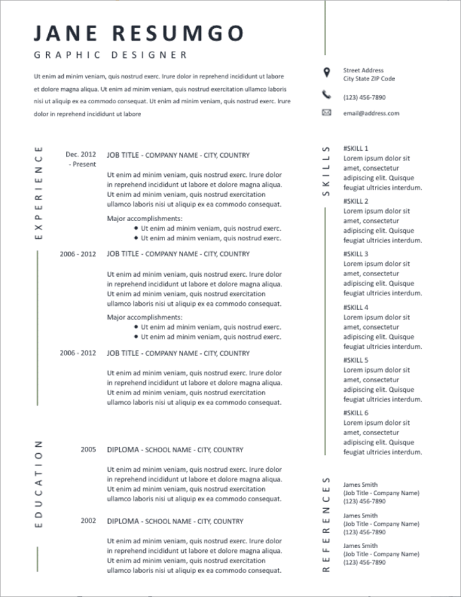 free online microsoft word resume templates