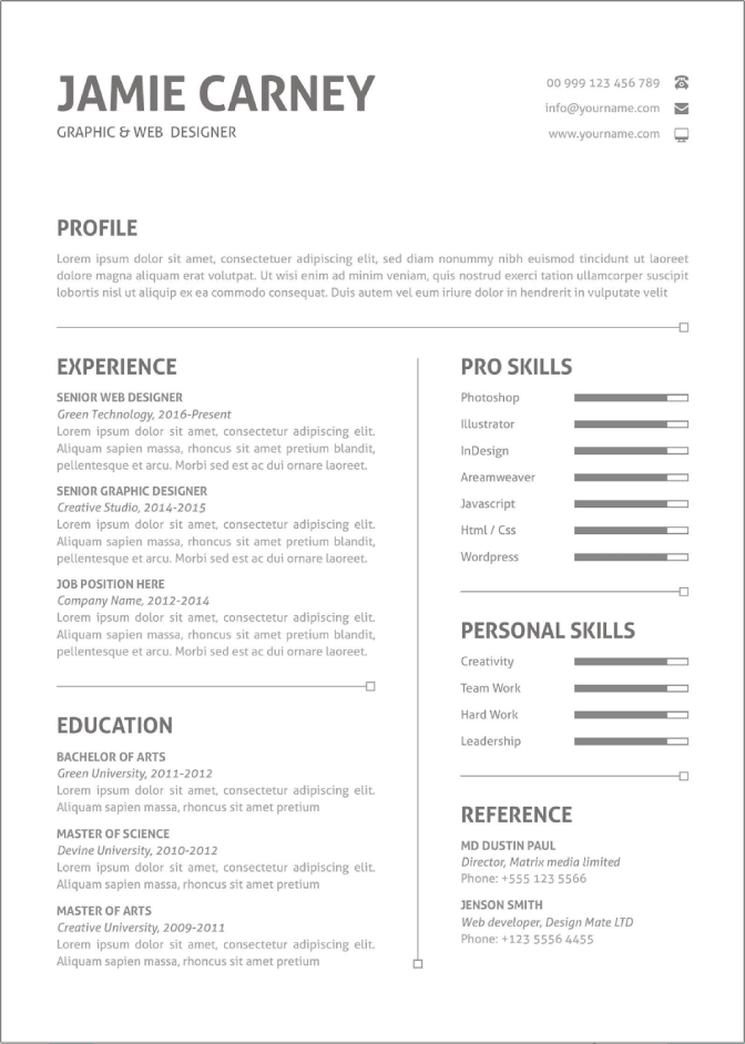 free online simple and basic resume templates download