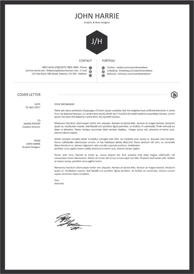 Cover Letter Template Free Download Mac