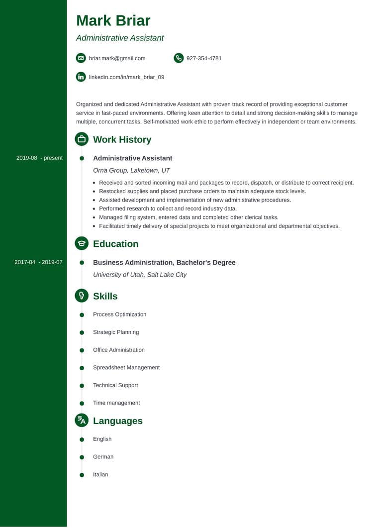 Resume Example Made in ResumeLab's Builder