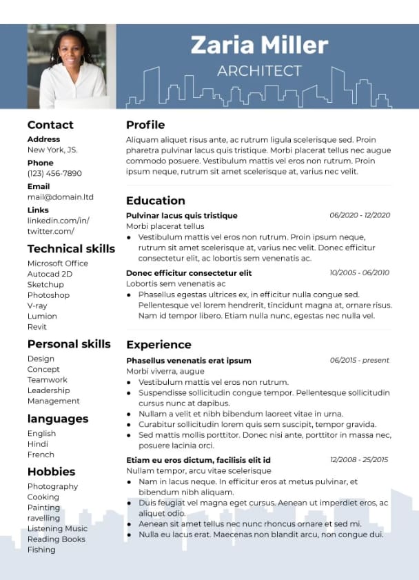 Architect Google Docs Resume Template