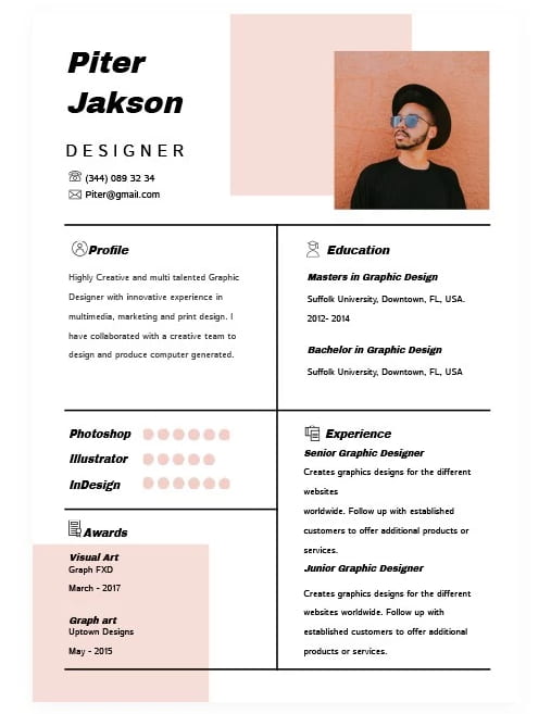 Stylish Designer Google Docs Resume Template