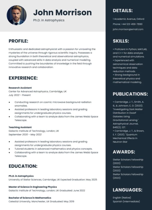 Academic Google Docs Resume Template