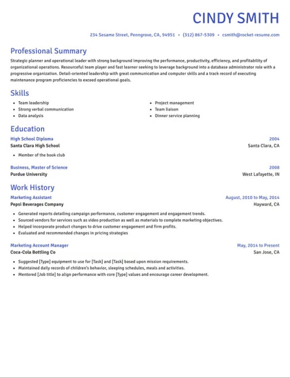 Novel resume template by Rocket Resume