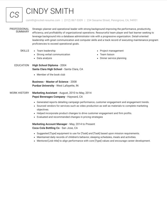 Renowned resume template by Rocket Resume