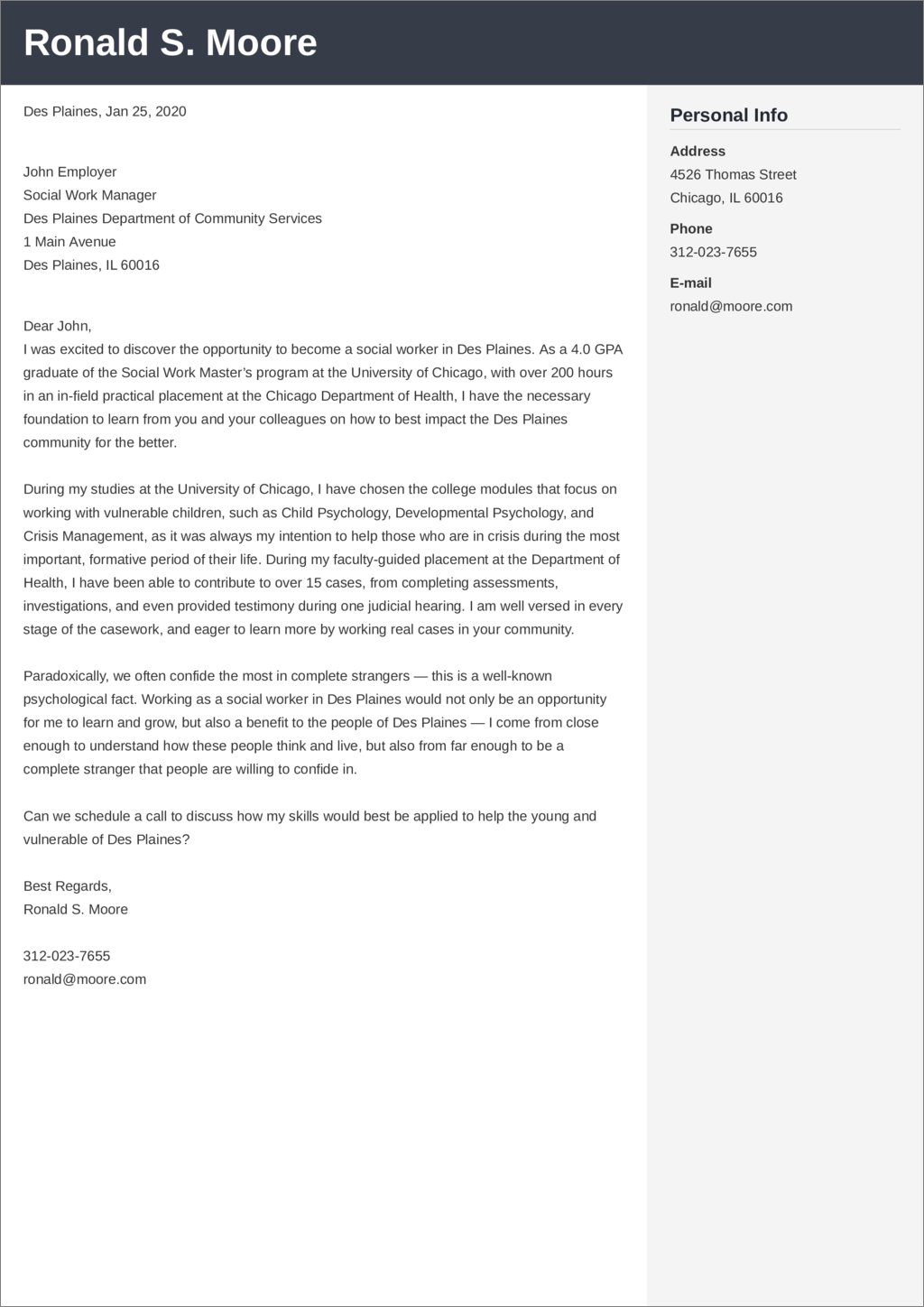 Social Work Cover Letter: Example & Ready-To-Use Templates