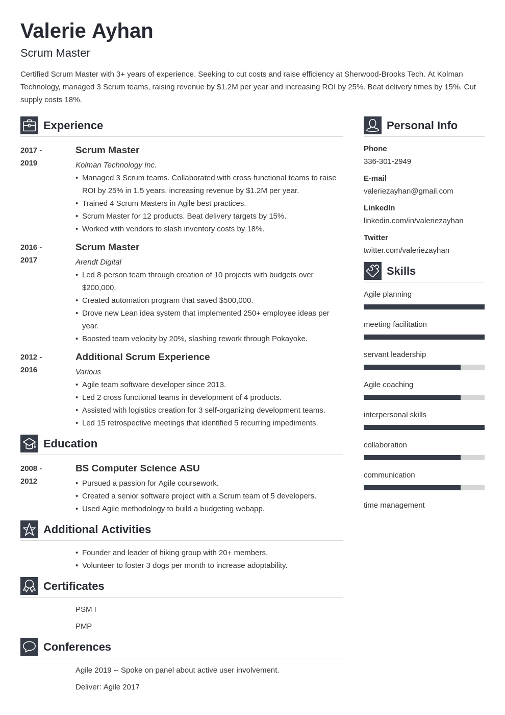 scrum master template vibes