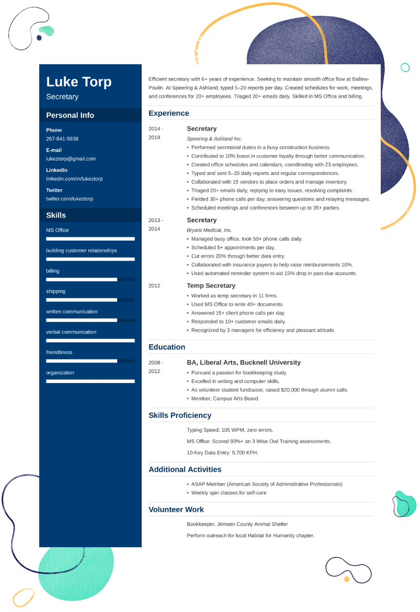 Secretary CV Examples And 25 Writing Tips