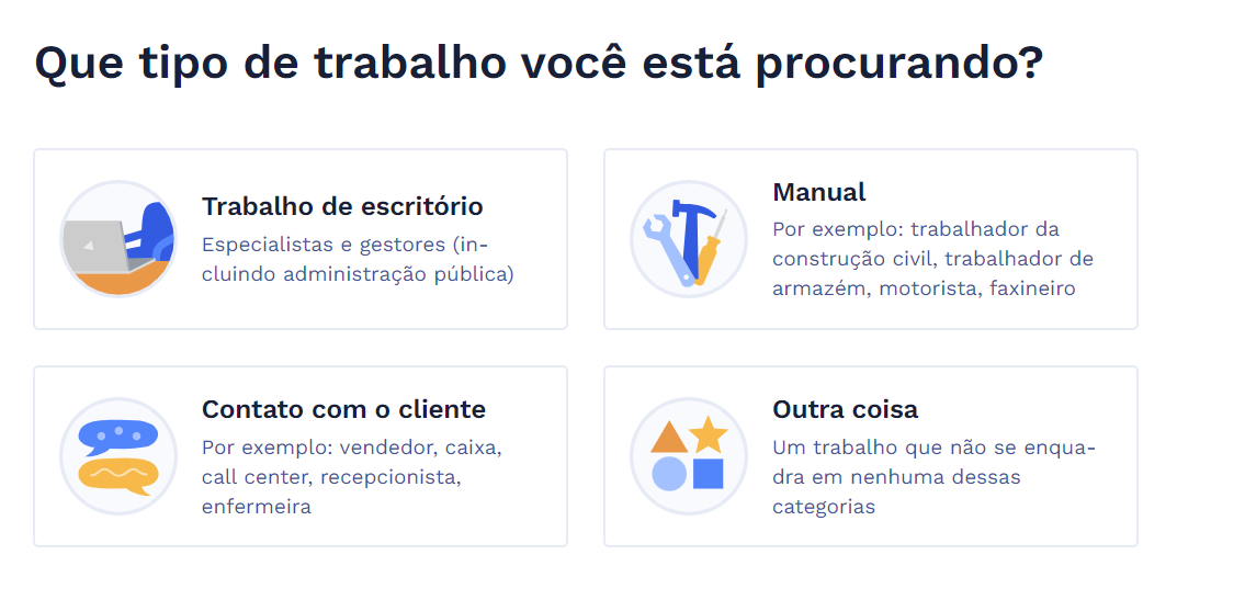 Defina sua área de atuação no site gerador de currículos