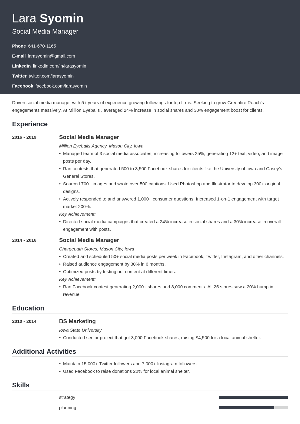 social media manager template influx uk