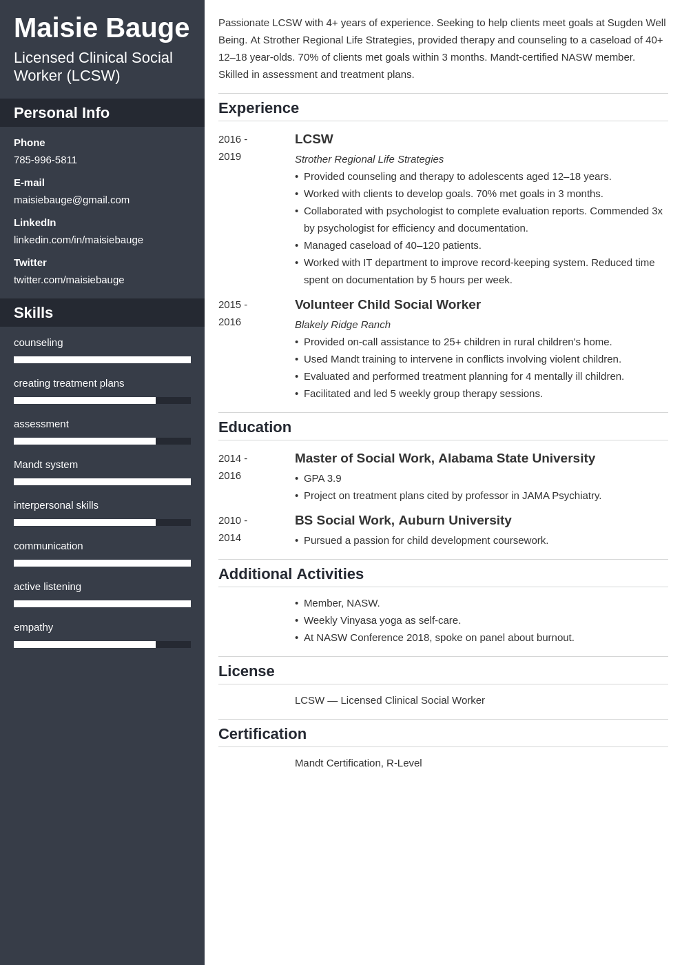 social work template cascade