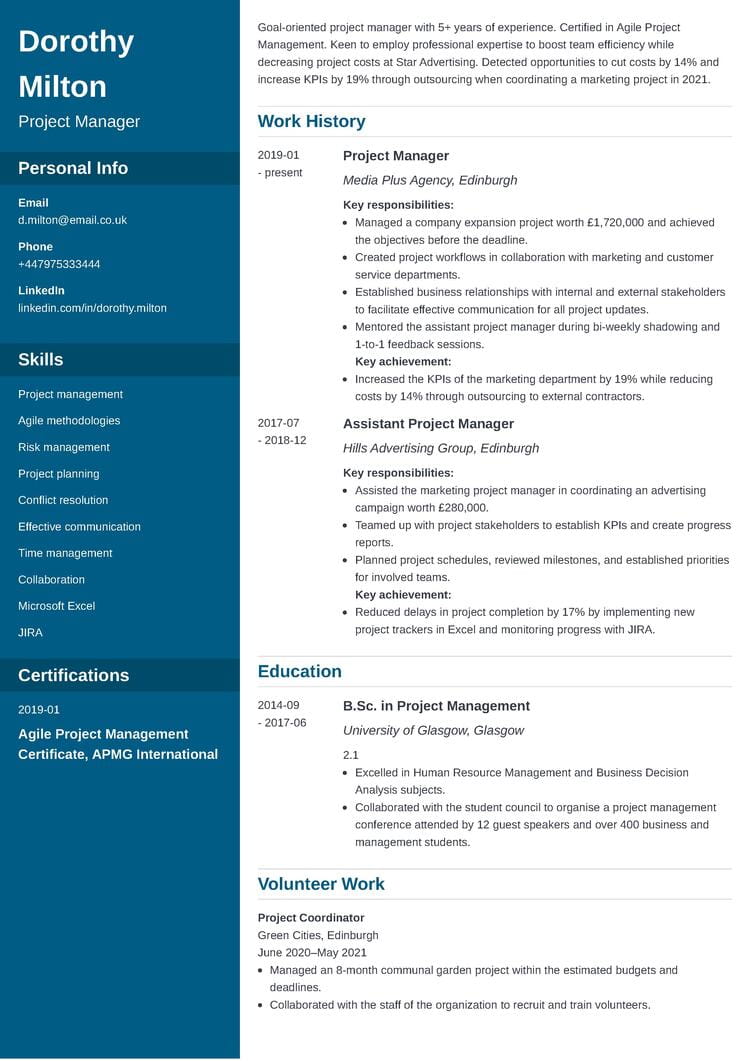 hard and soft skills on a CV example