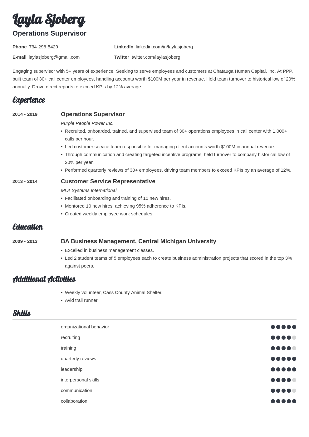 Supervisor Resume—Examples, Skills, Job Description & Tips