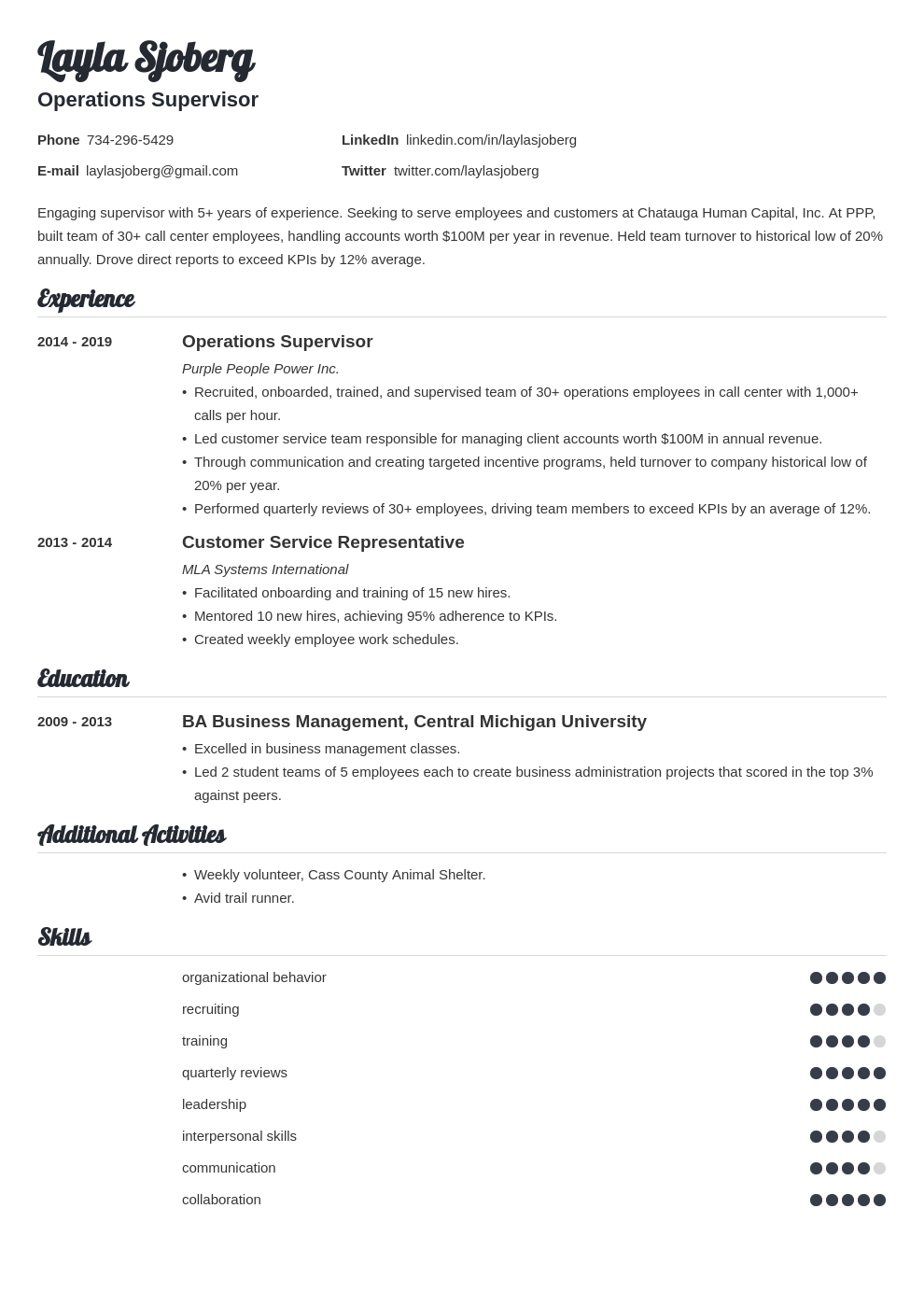 Supervisor Resume Examples Skills Job Description Tips