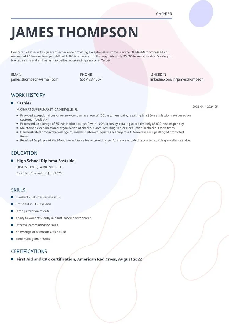 Target resume example