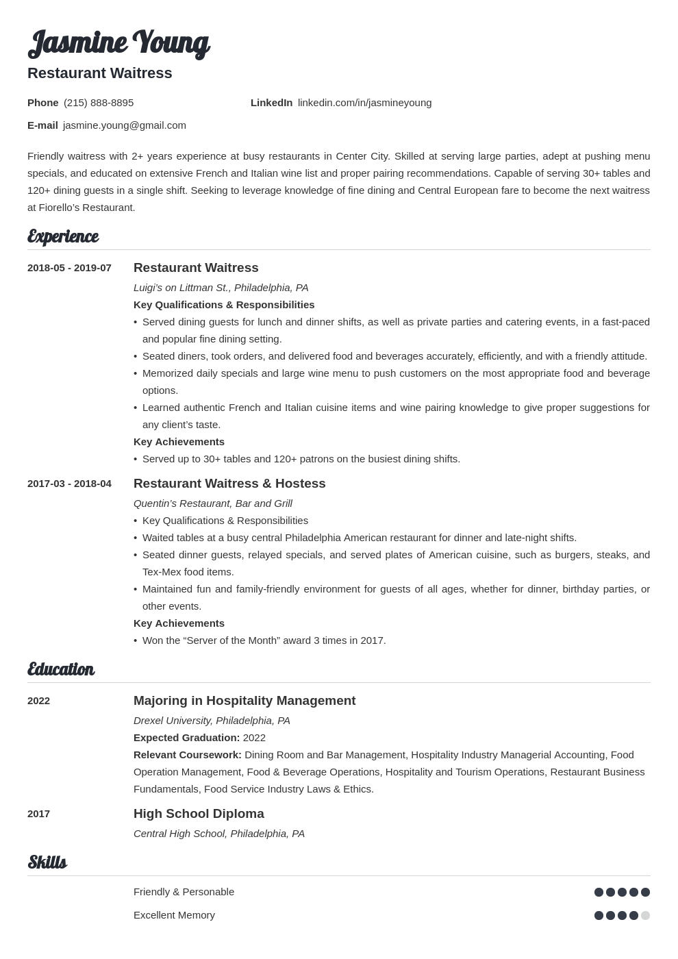 Teenager Resume Examples, Templates, and Writing Tips